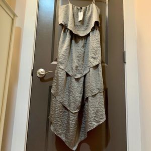 BR Satin Textured Tiered High Low Dress (NWT)